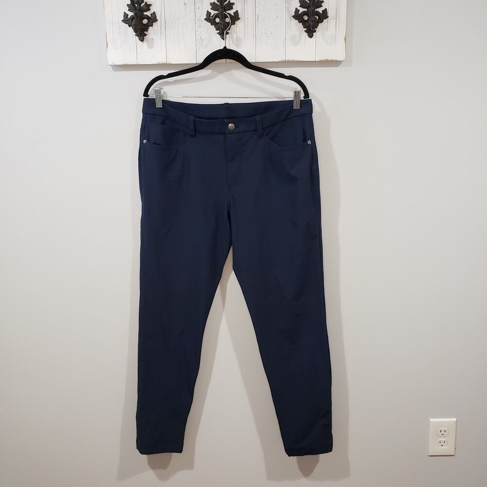 Lululemon ABC Slim Fit Pant Mens 34 Navy Warpstreme 32 Commuter Golf Pants